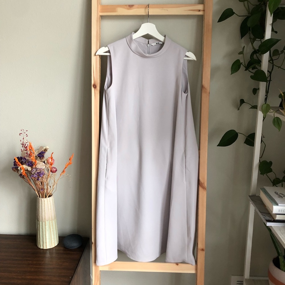 Uniqlo Drape Sleeveless Dress - Light Grey